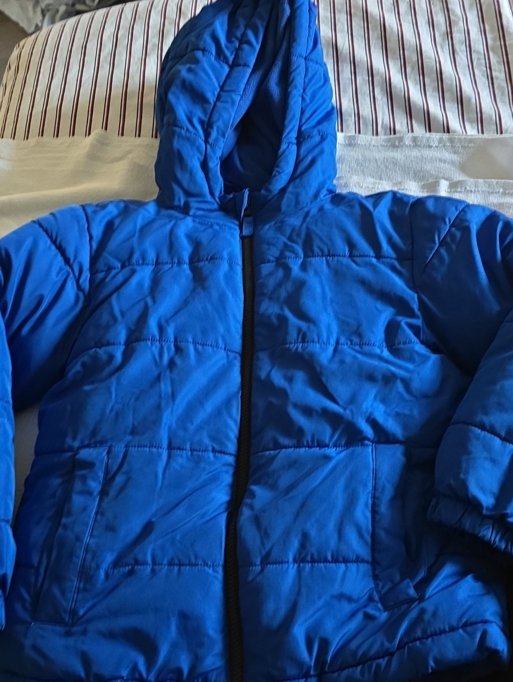 Swiss Tech Kids Hooded Puffer Jacket in Bright Blue